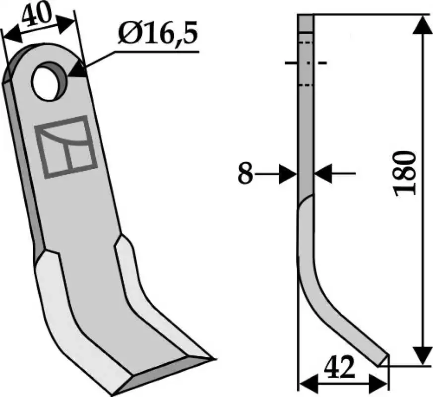 Y-Messer 180x40mm